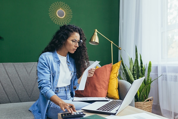 doing paperwork getting ready to move