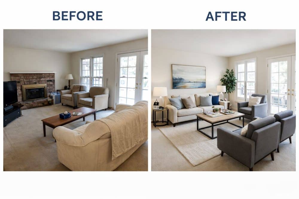 before after living room